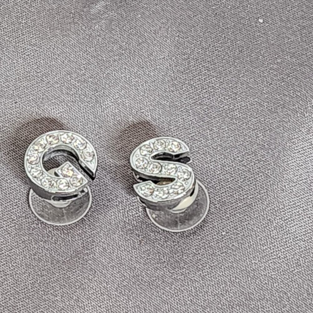 12pc Crystal Rhinestone Bling on Silver Tone Random Capital Letter Croc Charms - Picture 7 of 16